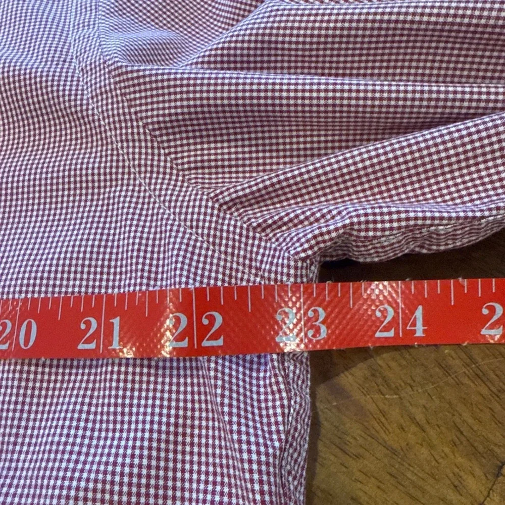 J.Crew Flex Washed Men's Large Slim Fit Red White Gingham Shirt L/S Work Preppy